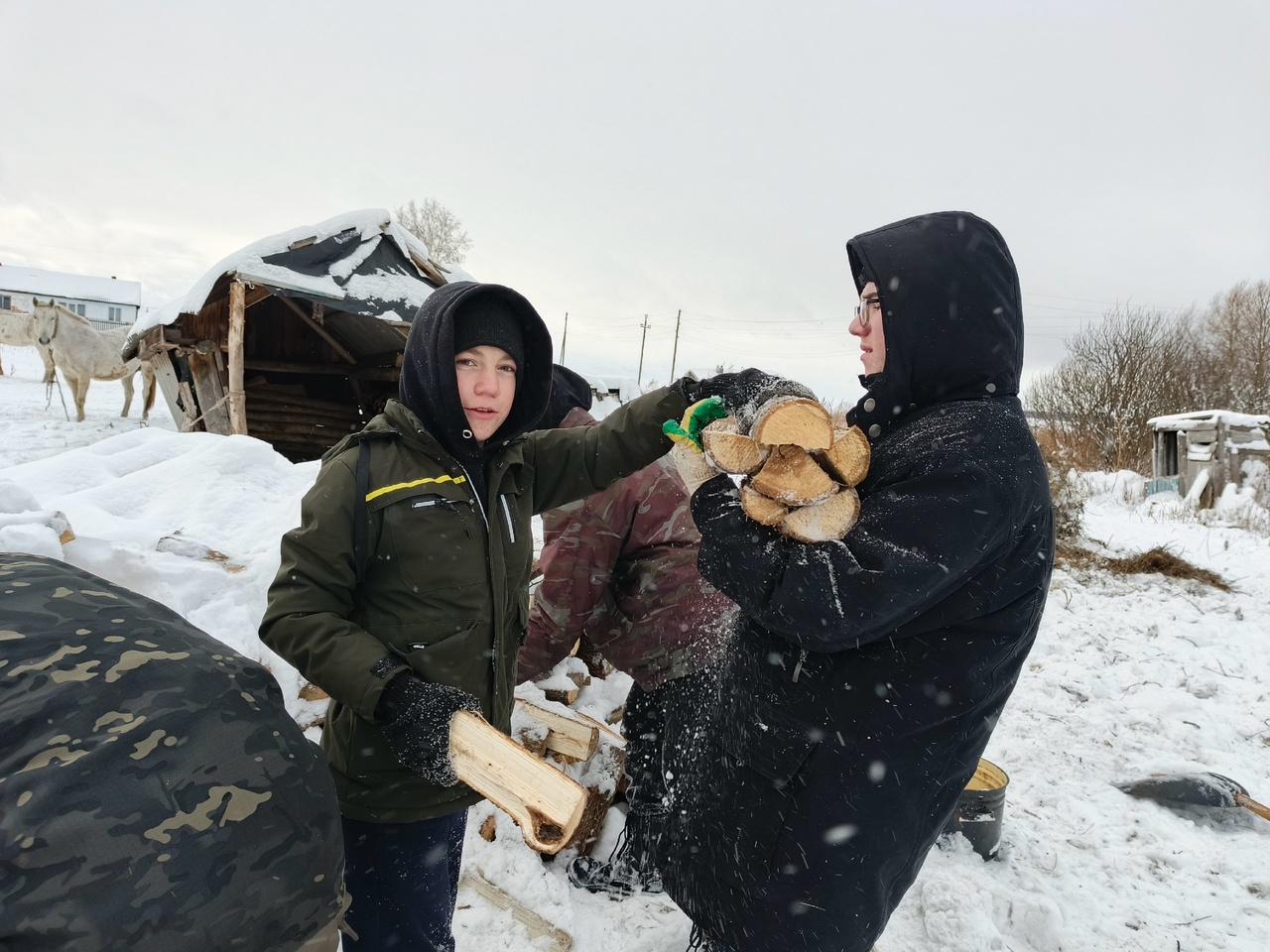 Трудовой десант
В настоящее время, когда наши военнослужащие находятся в зоне СВО и выполняют задачи по защите Родины, мы, граждане большой и великой страны, должны быть вместе, должны поддерживать и помогать друг другу. Особой заботы и внимания требуют семьи людей, ушедших защищать интересы государства. Кто-то из них на время остался без кормильца в доме, кто-то -  без сильного мужского плеча. И сейчас, как никогда, родители, жёны и дети военнослужащих нуждаются в защите, помощи и поддержке. Важно, чтобы близкие и родные бойцов не чувствовали себя одинокими, не оставались со своими проблемами один на один и знали, что безвыходных ситуаций нет. 
Юнармейцы отряда «Орленок»  тоже совершают добрые дела.
13 декабря юные волонтеры  после занятий в школе помогли в укладке дров отцу участника СВО. Ребята почистили снег около дома, сделали тропинку к дому. Хозяин дома от души поблагодарил школьников. Юным волонтёрам  было приятно, что они помогли, внесли частичку радости в семью!
